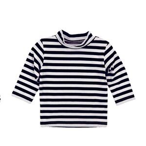 Florence Eiseman Navy Stripe Mock Turtleneck 3T